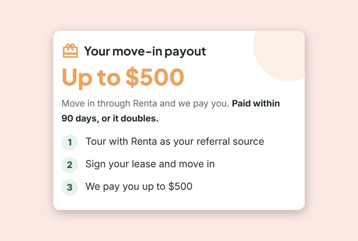 Get Paid At Move-In in the Renta app